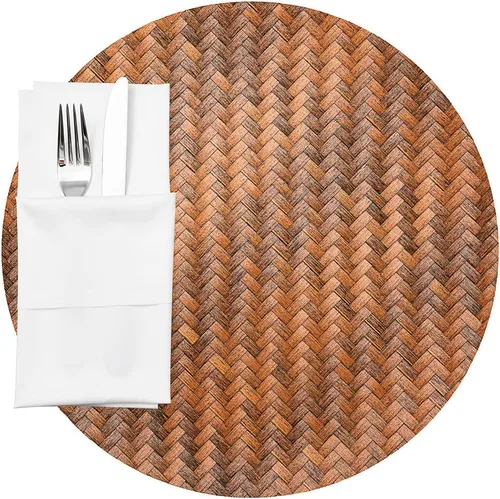 Vista 9 de Restaurantware Juego de 6 manteles individuales rectangulares para mesa de comedor de 16 x 12 pulgadas, a rayas, fáciles de limpiar, de plástico Con