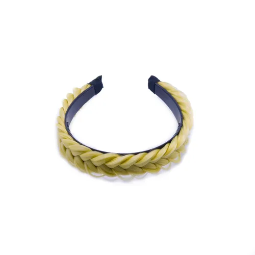 Vista 5 de RPZL (Rubio caramelo 8/14) Diademas trenzadas de cabello sintético – Diadema trenzada ligera y antideslizante – Dos hebras de 4 pulgadas de ancho