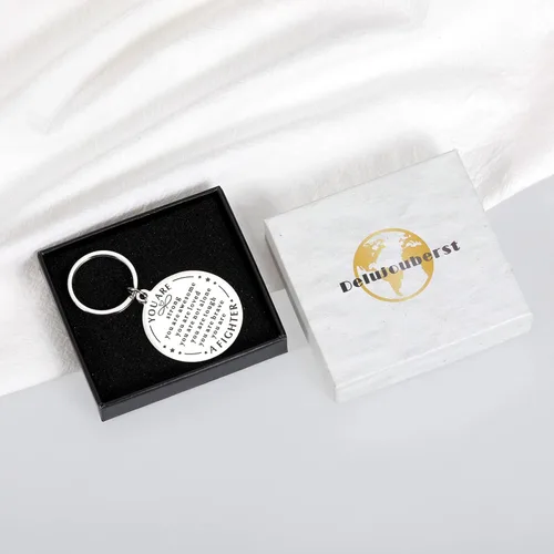 Vista 7 de Regalos para mujeres y hombres, llaveros inspiradores para él y ella, regalos después de la cirugía para hombres y mujeres, plateado