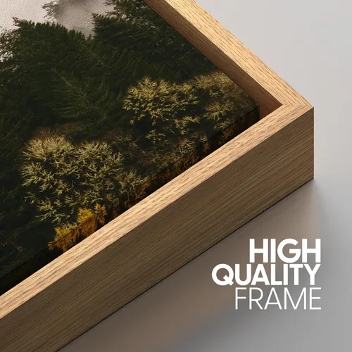 Vista 452 de SIGNWIN Lienzo enmarcado para pared, juego de arte pastel con cadena montañosa, bosque, niebla, naturaleza silvestre, ilustraciones modernas, arte