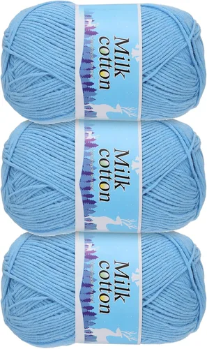 Vista 10 de Hilo de algodón, 60 % algodón y 40 % fibras acrílicas, hilo suave para tejer a mano, para manualidades, manualidades, proyectos de tejer, decoración