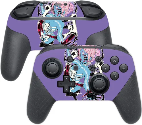 Vista 6 de MightySkins Skin compatible con Nintendo Switch Pro Controller - Alien Battle Funda protectora de vinilo duradera y única Fácil de aplicar