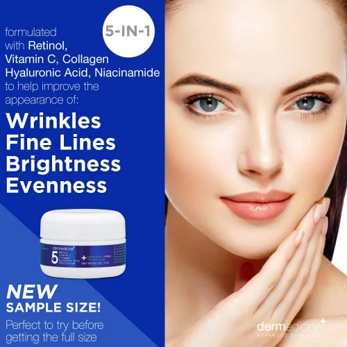 Vista 3 de Retinol 5 en 1, vitamina C, colágeno, ácido hialurónico, niacinamida Potente crema facial que puede ayudar a mejorar la apariencia de líneas finas