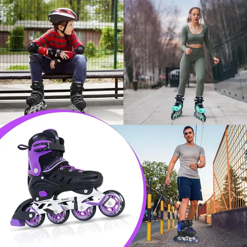 Vista 6 de MammyGol - Patines en línea ajustables para adultos, patines seguros y duraderos con ruedas gigantes, patines profesionales de alto rendimiento
