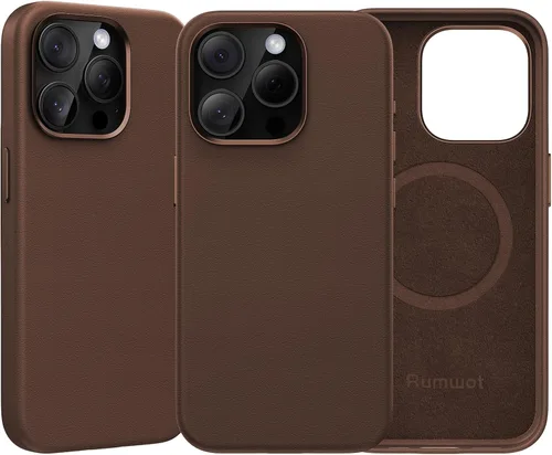 Vista 26 de Funda de cuero genuino para iPhone 13 Pro, cuero de grano completo, compatible con MagSafe y carga inalámbrica, bisel de la cámara con botones