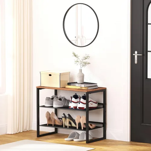 Vista 2 de CHEMPFR Organizador de zapatos – Organizador de zapatos de acero resistente para entrada de armario con parte superior amplia y estantes de malla