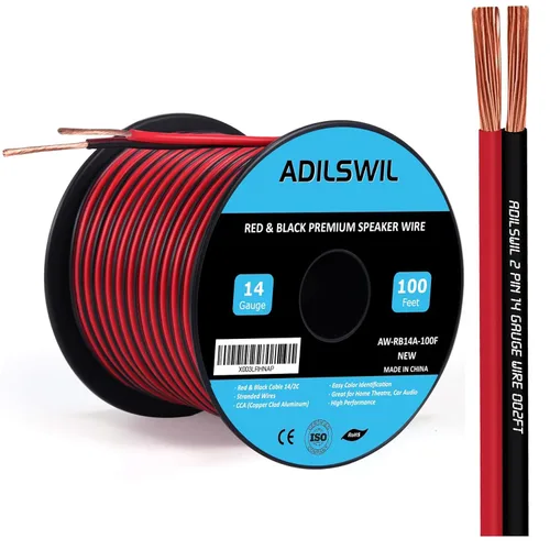 Vista 8 de Cable de altavoz de 12 AWG de 50 pies, 2 conductores eléctricos de conexión de cable rojo negro, tiras de iluminación LED, cable de extensión