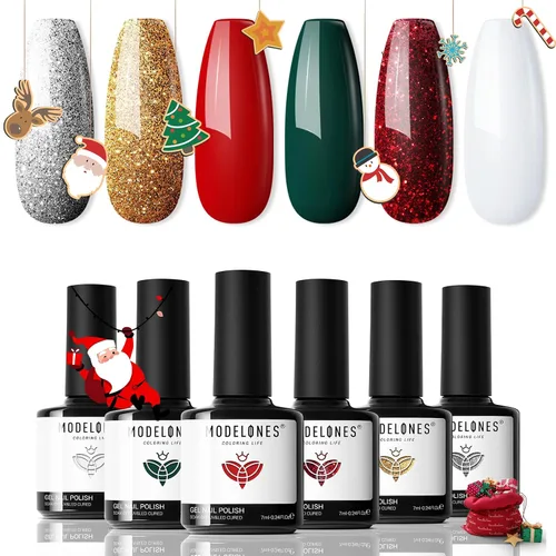 Vista 26 de Modelones - Juego de esmaltes de gel transparente, capa base de gel superior, sin limpieza, 0.5 onzas líquidas Un conjunto claro