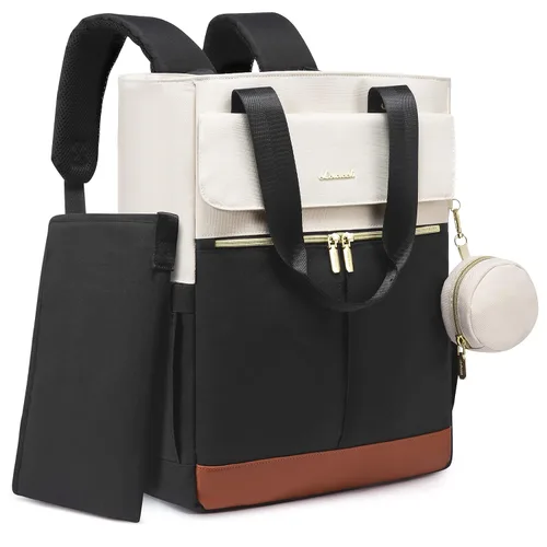 Vista 15 de LOVEVOOK Mochila para pañales con bolsillos aislados, bolsa de bebé para niñas y niños con cambiador, bolsa de pañales grande con funda para Negro
