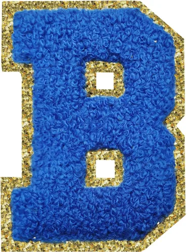 Vista 169 de 3Pcs Letter Patches Varsity Glitters Chenille,SPRT Iron on Blue Letter Patch,Alphabet Cloth Patch for Team Costume Decoration 3.1in Height S