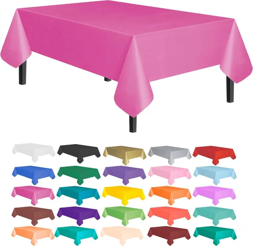 Vista 40 de allgala Juego de 12 manteles de plástico premium para mesa, desechables - 54 x 108 pulgadas - Impermeable, resistente a manchas, fácil de limpiar