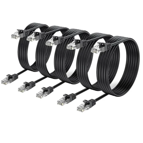 Vista 13 de Cable Ethernet corto de 0.5 pies, paquete de 2 cables de conexión Cat6 de 6 pulgadas (cable Cat 6, cable RJ45 de Internet, cable de red) 10 Gbps