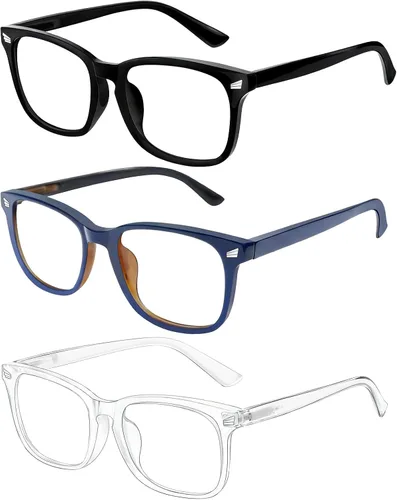 Vista 40 de Lentes de luz azul para mujeres y hombres 99% de bloqueo de luz azul para computadora, juegos, televisión, pantalla de teléfono, marco cuadrado