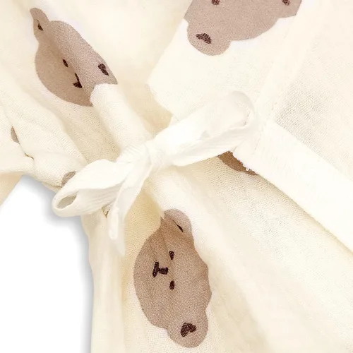 Vista 3 de Newborn Muslin Robe Baby Kimono Onesie Infant Cotton Romper 0-24 Months