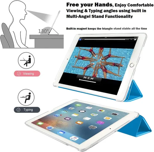 Vista 4 de DuraSafe Cases Para iPad 7.9 pulgadas Mini 3 Mini 2 Mini 1 Gen [Mini 3rd 2nd 1st ] A1599 A1489 A1432 Slim Ligero Protector Frosted PC Doble Ángulo