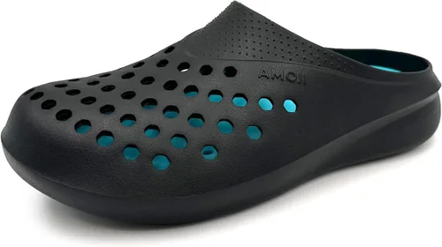 Vista 8 de Amoji Zuecos de jardín para hombre, zapatos de verano para jardinería, zapatos de playa AM2277