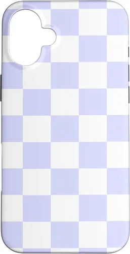 Vista 22 de Funda blanca moderna con patrón de cuadros para iPhone 16 lavanda y morado