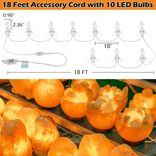 Vista 2 de Hohean Meonum - Cable de accesorios con 10 bombillas LED, cable de luz C7 de aldea navideña con dos fusibles de repuesto, cadena de luces de molde