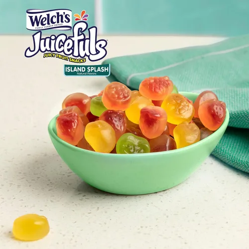 Vista 3 de Welch's Juicefuls - Bocadillos de frutas jugosas, salpicaduras de isla, sin gluten, bolsas de tamaño compartido de 4 onzas (paquete de 3)