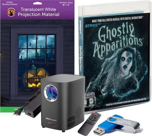 Vista 19 de HoliScapes® Kit de proyector USB - Taller de Santas + proyector + pantalla de proyección de 48 x 72 pulgadas