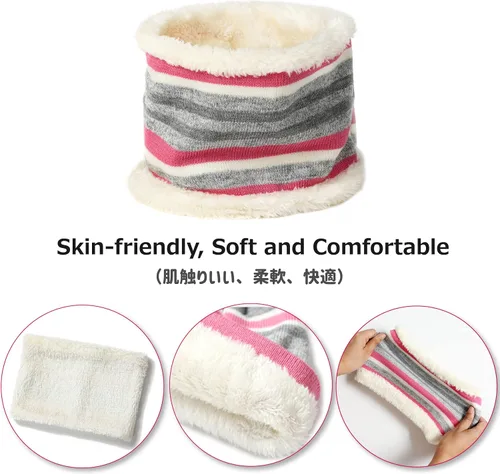 Vista 4 de Azarxis Pasamontañas para niños, gorro de forro polar, máscara de esquí, gorro de invierno, ajustable, calentador de cuello doble