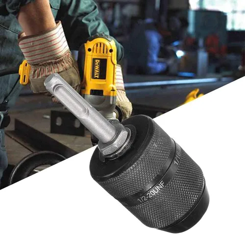 Vista 3 de Adaptador sin llave SDS-Plus profesional de 0.079-0.512 in y 1/2 pulgadas con portabrocas