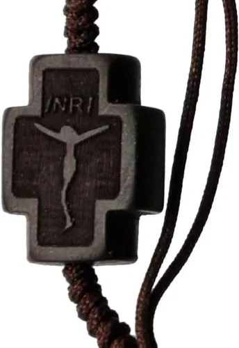 Vista 4 de Sine Cera Pulsera de rosario católico de 1 década con piedra de jaspe, madera de azafuera, centro de mesa grabado con láser de doble cara