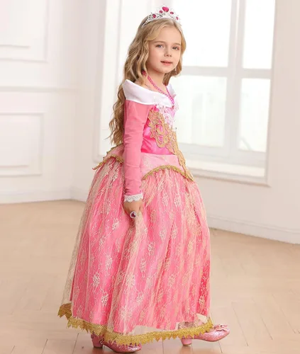 Vista 3 de Luzlen Disfraces de princesa para niñas pequeñas disfraces elegantes Halloween fiesta de Navidad