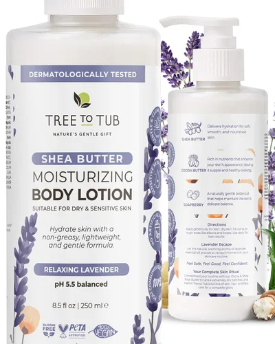 Vista 13 de Tree To Tub Loción corporal Retinol - Crema corporal hidratante, crema reafirmante avanzada con ácido hialurónico y manteca de karité, loción