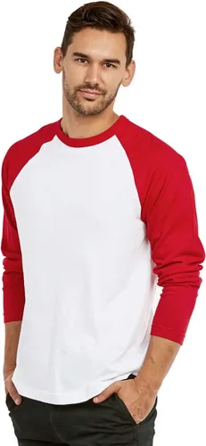 Vista 12 de Men's Full Length Sleeve Raglan Cotton Baseball Tee Shirt
