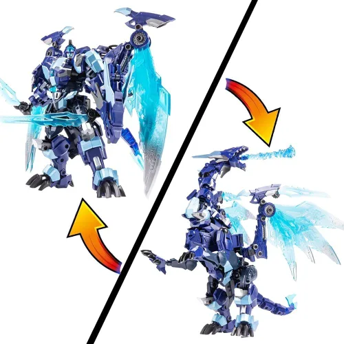 Vista 4 de Robot de dragón volador 2 en 1 que transforma juguetes (azul Freeze Devil)