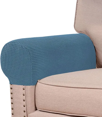 Vista 28 de Turquoize Fundas elásticas para reposabrazos para sillas y sofás, fundas para reposabrazos de sofá de elastano y jacquard, protector de muebles