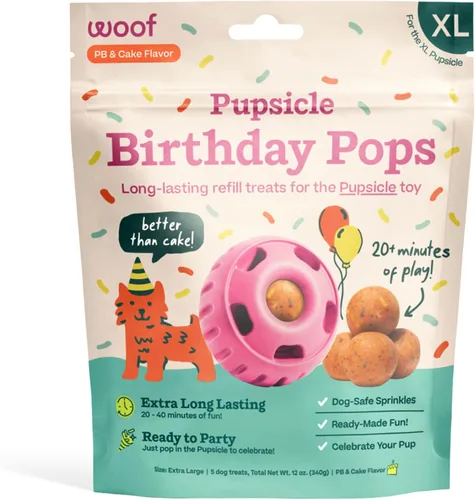 Vista 19 de WOOF Pupsicle Refill Pops - Snacks para perro de poco desorden - con mantequilla de cacahuete y carne de res - Premios para perro - De larga