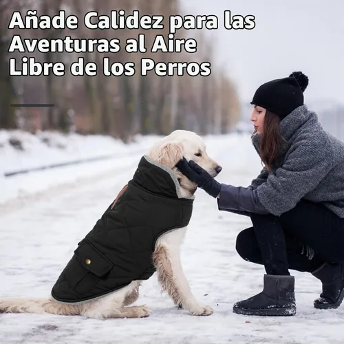 Vista 6 de Queenmore - Abrigo de invierno impermeable para perro, chaqueta acolchada Negro