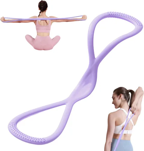 Vista 8 de Bandas de resistencia, figura 8 bandas de ejercicio para mujeres y hombres, banda de entrenamiento de fitness con asas, banda de resistencia figura
