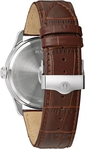 Vista 3 de Bulova Wilton 96B389 Reloj de cuarzo para hombre de acero inoxidable con correa de piel auténtica, correa, Correa