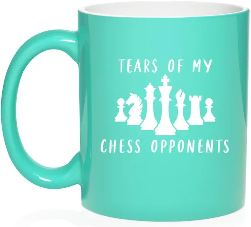 Vista 17 de Daylor Taza de café de cerámica con diseño de los oponentes de las lágrimas de mi ajedrez, regalo para ella, él, amigo, compañero de trabajo