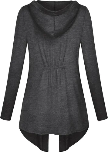 Vista 3 de Miusey Sudadera con capucha para mujer, diseño contemporáneo con parte delantera abierta, talla M 2X