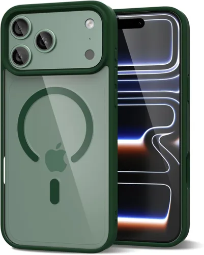 Vista 155 de oakxco Funda magnética transparente compatible con Magsafe, bonita funda delgada y transparente de poliuretano termoplástico no amarillenta, carcasa
