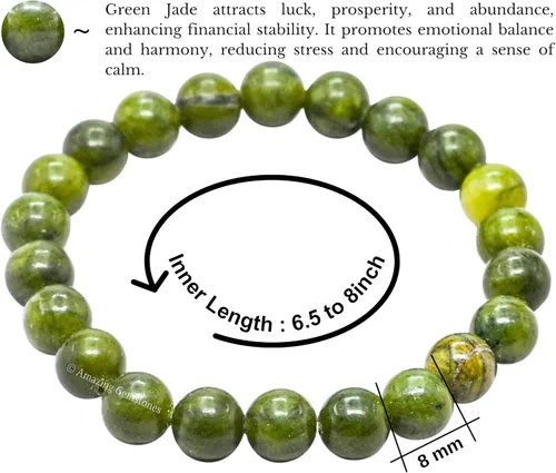 Vista 215 de Amazing Gemstone Pulsera de cristal para mujeres y hombres, pulsera de cristal curativo de protección, pulsera elástica con cuentas de piedras