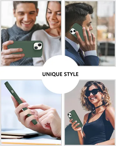 Vista 6 de BENTOBEN Funda compatible con iPhone 14, silicona suave, goma de gel, forro de microfibra, parte trasera dura, a prueba de golpes, funda protectora