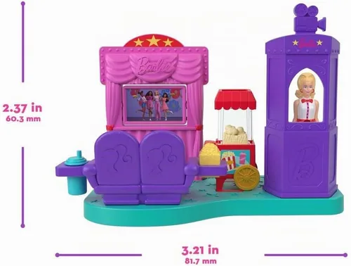 Vista 4 de Barbie Juego de mini casa de muñecas: Barbie Land con muñeca de 1.5 pulgadas, muebles y accesorios