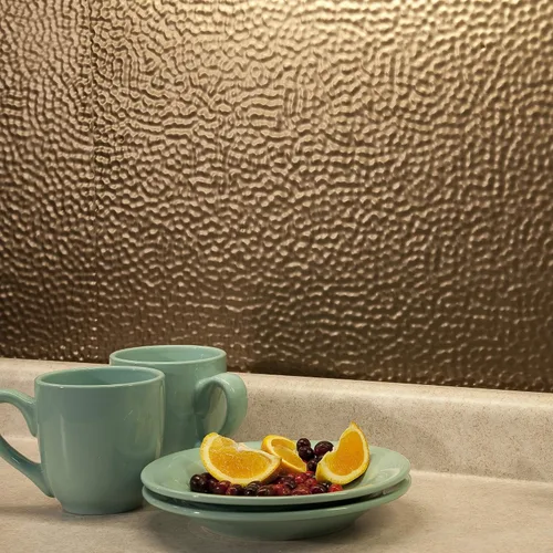 Vista 44 de FASÄDE Vinilo decorativo martillado de 18 x 24 pulgadas en muro en bronce bermudas (paquete de 5)