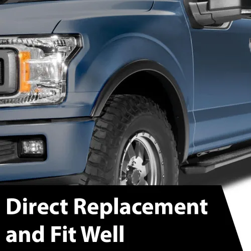 Vista 2 de CHEDA Guardabarros compatibles con Ford F150 2018-2020, color negro, estilo de fábrica, texturizado, pintables, 4