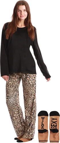 Vista 13 de Just Love Pajama Pants Set Womens with Socks negro - días festivos mixtos