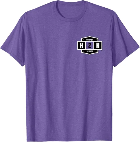 Vista 8 de H2H Fantasía Deportes bolsillo logotipo playera, Césped Azul Pastel