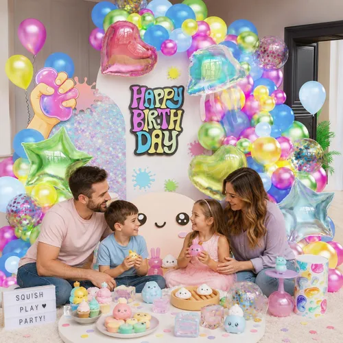 Vista 8 de Squishy Balloon Garland Kit for Fidget-inspired Party Decorations Assorted Pearl Latex Balloons