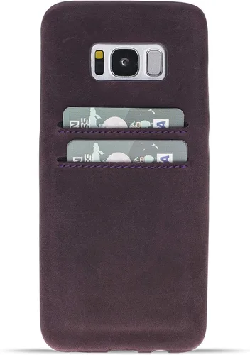 Vista 28 de HARDISTON Funda de piel auténtica hecha a mano para Samsung Galaxy Note 8, funda a presión con 2 ranuras para tarjetas de crédito, carga Marrón