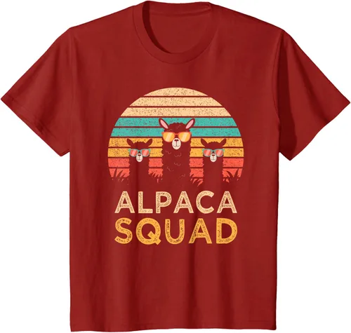 Vista 69 de Divertidas gafas de sol de escuadrón de alpaca Cool Alpacas Vintage Gift T-Shirt, Negro, S