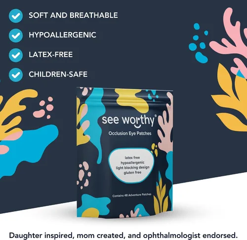 Vista 4 de Parche adhesivo para niños y adultos, como se ve en Shark Tank, transpirable, cómodo parche de aventura para ojos perezosos, parches médicos